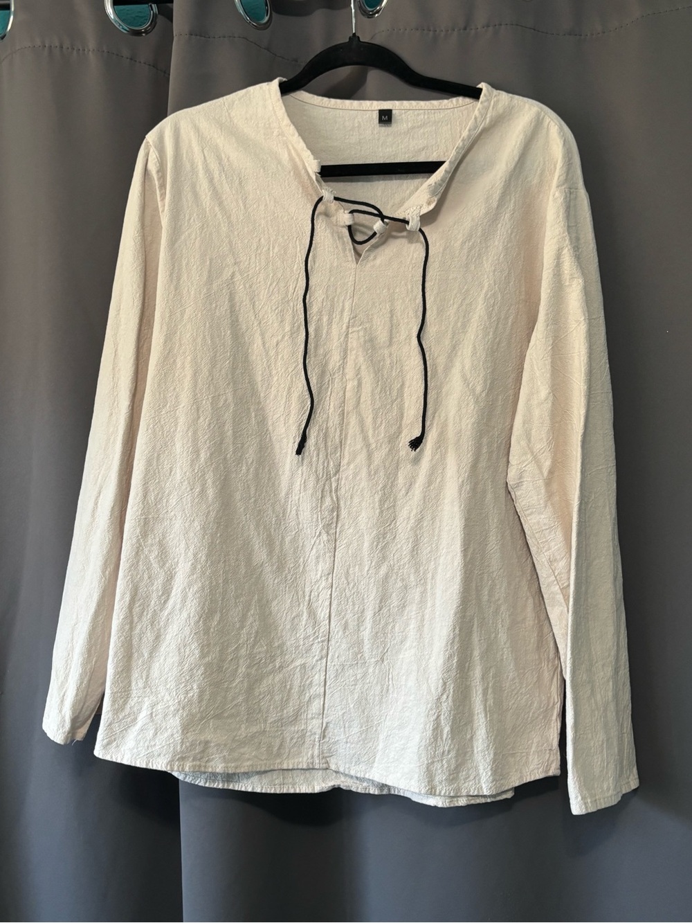 Women’s Cream  cotton/linen  Long Sleeve Top